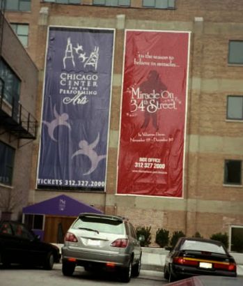 Center for Performing Arts Chicago. Overlooking an expressway for maximum exposure.