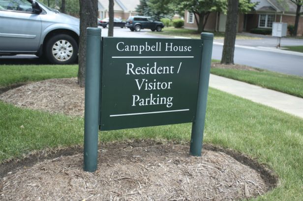 Luther Village Arlington Heights.  Aluminum post and panel sign.