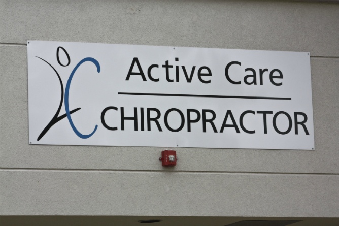 Active Care Chiropractor; Aluminum Sign