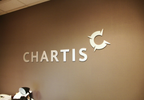 Chartis.  Dimensional receptionist area sign.